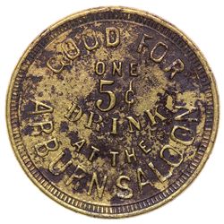 Auburn, CAl. Auburn Saloon Token, pre-1900