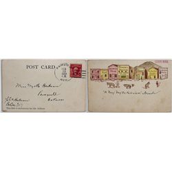 Fairview Colorized Hand Drawn Post Card