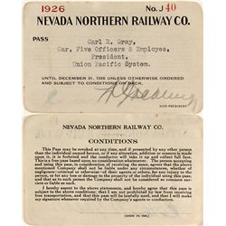Northern Nevada Railway 1926 Pass