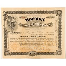 Morenci Copper Company Stock Certificate  1900
