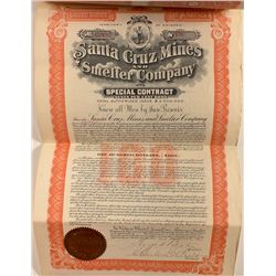 Santa Cruz Mines & Smelters Company $100 Bond