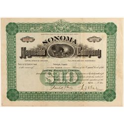 Sonoma Magnesite Company Stock Certificate