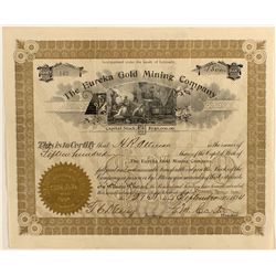 Eureka Gold Mining Company Stock Certificate