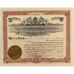 Leon Gold Mining Company Stock Certificate