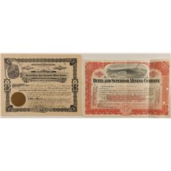 Two Montana Mining Stock Certificates