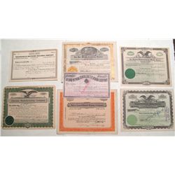 Seven odds and ends stock certificates