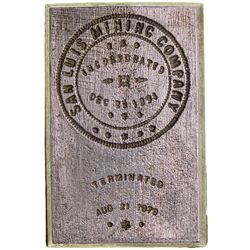 San Luis Mining Co. Ingot