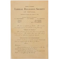 First Liberal Religious Society of NV Handbill