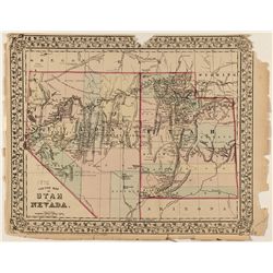 1872 Nevada/Utah Map by S.A. Mitchell