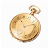 Image 10 : Pocket Watch in Flat Design, 18 Carat Gold, Swiss, 20th C