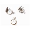 3 Fine Pocket Watches, Silver and Stainless Steel, 19th/20th C.