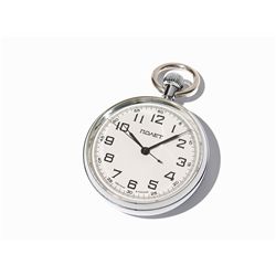 Poljot Aviation Clock of Stainless Steel, Russia, pres. 1990s