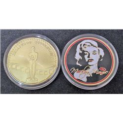 MARILYN MONROE 1 TROY OZ GOLD PLATED COMMEMORATIVE COIN
