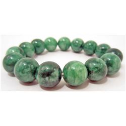 HAND CARVED JADE CHINESE BEADS FLEXIBLE BRACELET