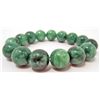 Image 1 : HAND CARVED JADE CHINESE BEADS FLEXIBLE BRACELET