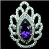 Image 1 : STERLING SILVER PURPLE AMETHYST & TOPAZ RING SZ 5.75