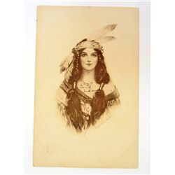 VINTAGE NATIVE AMERICAN INDIAN MAIDEN ART POSTCARD