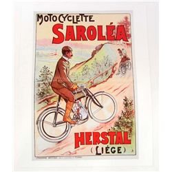 MOTOCYCLETTE SAROLEA HERSTAL 8 X 10 GICLEE CANVAS PRINT