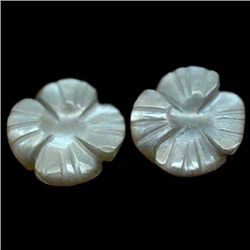 LOT OF 3.80 CTS PINK GREY INDIAN MOONSTONE FLOWERS 2 PCS