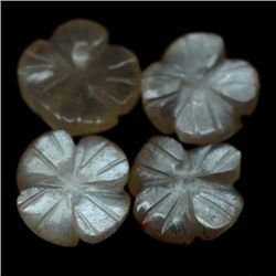 LOT OF 4.96 CTS PINK INDIAN MOONSTONE FLOWERS 4 PCS