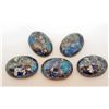 Image 1 : LOT OF 117.7 CTS SEA SEDIMENT JASPER & PYRITE OVAL 5 PCS