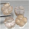 Image 1 : LOT OF 3.72 CTS BROWN INDIAN MOONSTONE FLOWERS 4 PCS