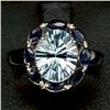 Image 1 : STERLING SILVER BLUE TOPAZ & BLUE SAPPHIRE RING SZ 6.5