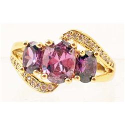 18K GOLD FILLED AMETHYST RING - SZ 7