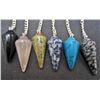 Image 2 : LOT OF 6 GEMSTONE PENDULUMS W/ TIBETAN HORSE PENDANTS