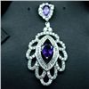 Image 1 : STERLING SILVER PURPLE AMETHYST & TOPAZ PENDANT