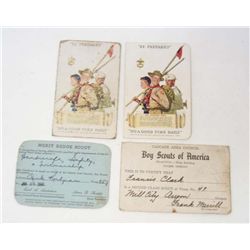 LOT OF 4 1944-1945 BOY SCOUTS OF AMERICA MEMBER CARDS