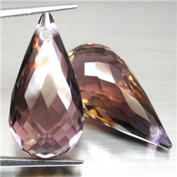 PAIR OF 41.99 CTS OF PURPLE & GOLDEN BOLIVIAN AMETRINE