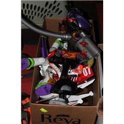 BOX OF DISNEY TOYS WITH BUZZ LIGHT YEAR