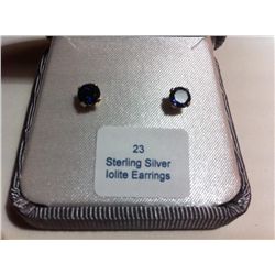 Sterling Silver Lolite Earrings-R-#23