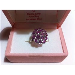 Sterling Silver Ruby Ring-R-#30