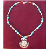 Image 1 : Turquoise Necklace with Beautiful, Aztec Looking, Pendant