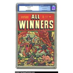 All Winners Comics #12 (Timely, 1944) CGC VF+ 8.5 Off-white pages. On this great Alex Schomburg war.