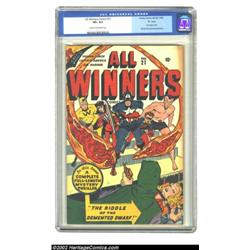 All Winners Comics #21 "D" Copy pedigree (Timely, 1947) CGC VF+ 8.5 Cream to off-white pages. Syd Sh