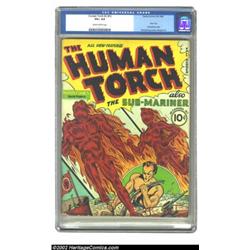 The Human Torch #2 (#1) (Timely, 1940) CGC VG+ 4.5 Slightly brittle pages. This is a fantastic-looki