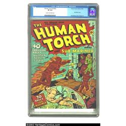 The Human Torch #3 (Timely, 1940) CGC VF 8.0 Cream to off-white pages. "Schomburg cover" is probably