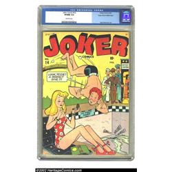 Joker Comics #14 Mile High pedigree (Timely, 1944) CGC VF/NM 9.0 Off-white pages. Only one copy of t