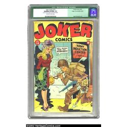 Joker Comics #16 Mile High pedigree (Timely, 1944) CGC Qualified VF/NM 9.0 Off-white to white pages.