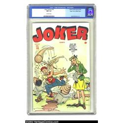 Joker Comics #18 Mile High pedigree (Timely, 1945) CGC NM 9.4 Off-white pages. On the cover of this.