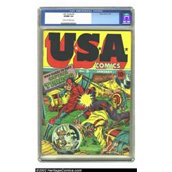 U.S.A. Comics #3 (Timely, 1941) CGC VF/NM 9.0 Cream to off-white pages. Captain Terror busts into th