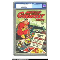 America's Greatest Comics #6 (Fawcett, 1943) CGC VF+ 8.5 Cream to off-white pages. Captain Marvel is