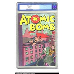 Atomic Bomb #1 (Jay Burtis, 1945) CGC VF/NM 9.0 White pages. A truly interesting book, this scarce 3