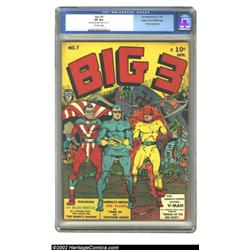 Big 3 #7 Mile High pedigree (Fox, 1942) CGC VF 8.0 Off-white pages. Having been locked up in a priva