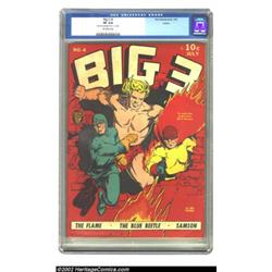 Big 3 #4 Larson pedigree (Fox, 1941) CGC VF 8.0 Off-white pages. A "breakthrough" issue, as Fox Feat