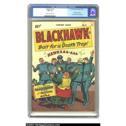 Blackhawk #9 (DC, 1944) CGC VF+ 8.5 Cream to off-white pages. Blackhawk kicks off his own series wit