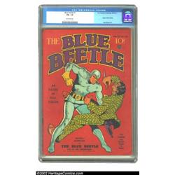 Blue Beetle #1 (Fox Features Syndicate, 1939) CGC FN- 5.5 Off-white pages. Wow, Blue Beetle #1! What